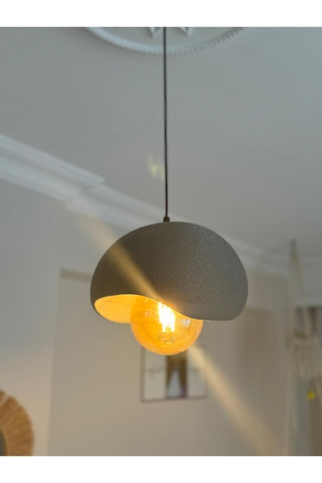 Tekli Sarkıt Avize Rustik E27 Modern Avize Bohem Beton Görünüm (E27 Ampul Dahildir.)