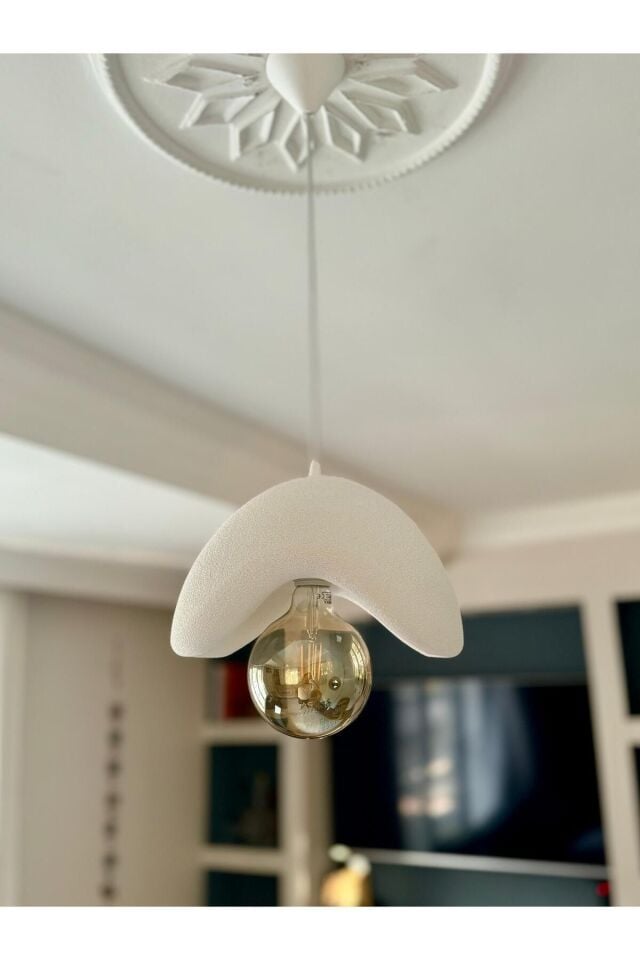Beton Görünümlü Tekli Sarkıt Avize E27 Modern Avize (Ampul Dahildir)