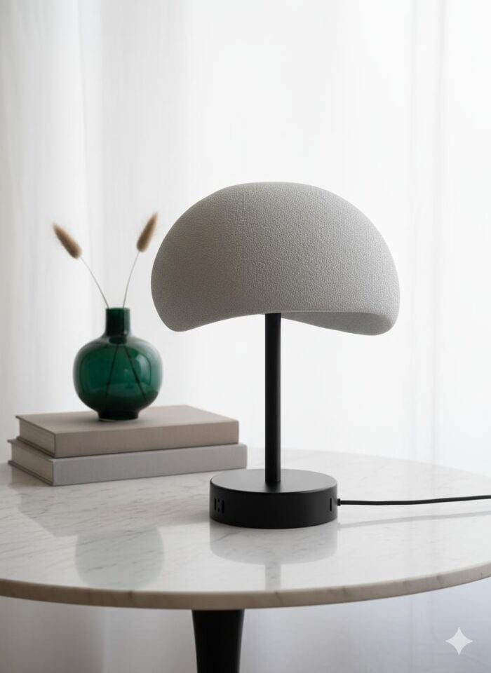 Beton Görünümlü Abajur - Siyah