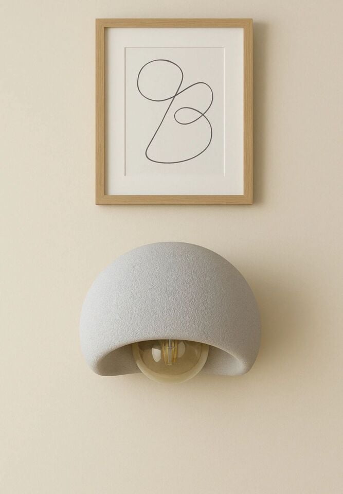 Beton Görünümlü 30 cm Aplik (Ampül Dahildir)