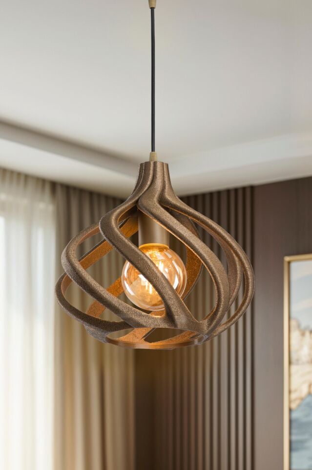 Twist Aura Modern Tasarım Sarkıt Beton Avize - Eskitme - AMPUL DAHİLDİR