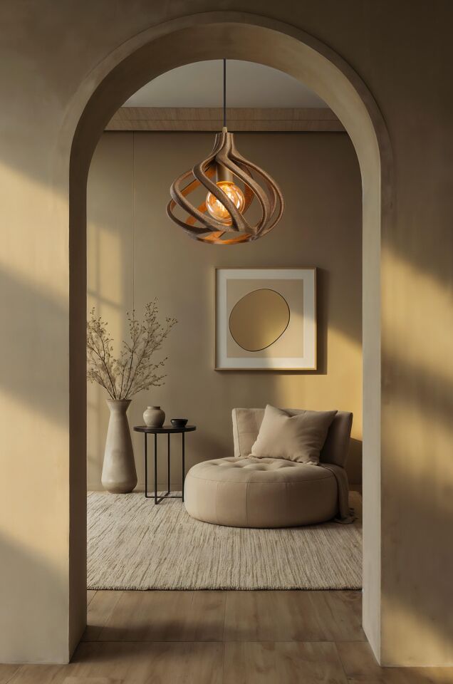 Twist Aura Modern Tasarım Sarkıt Beton Avize - Eskitme - AMPUL DAHİLDİR