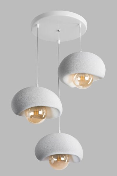 Modern 3’lü Beton Sarkıt Avize | Sade ve Zamansız Aydınlatma