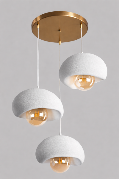 Modern 3’lü Beton Sarkıt Avize | Sade ve Zamansız Aydınlatma