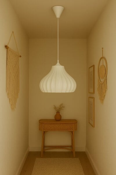 Laura Tekli Modern Beyaz Sarkıt Avize | Salon Mutfak Oturma Odası Hol Avize Aydınlatma