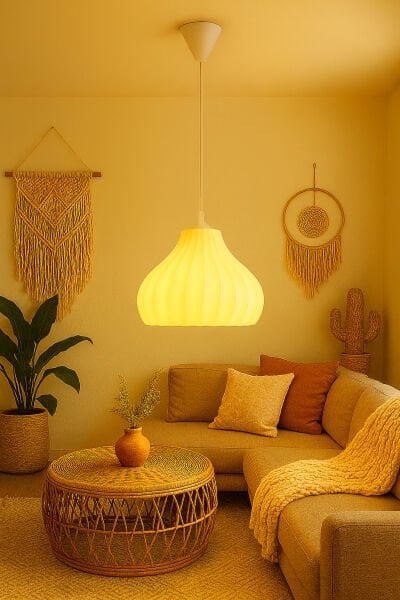 Laura Tekli Modern Beyaz Sarkıt Avize | Salon Mutfak Oturma Odası Hol Avize Aydınlatma